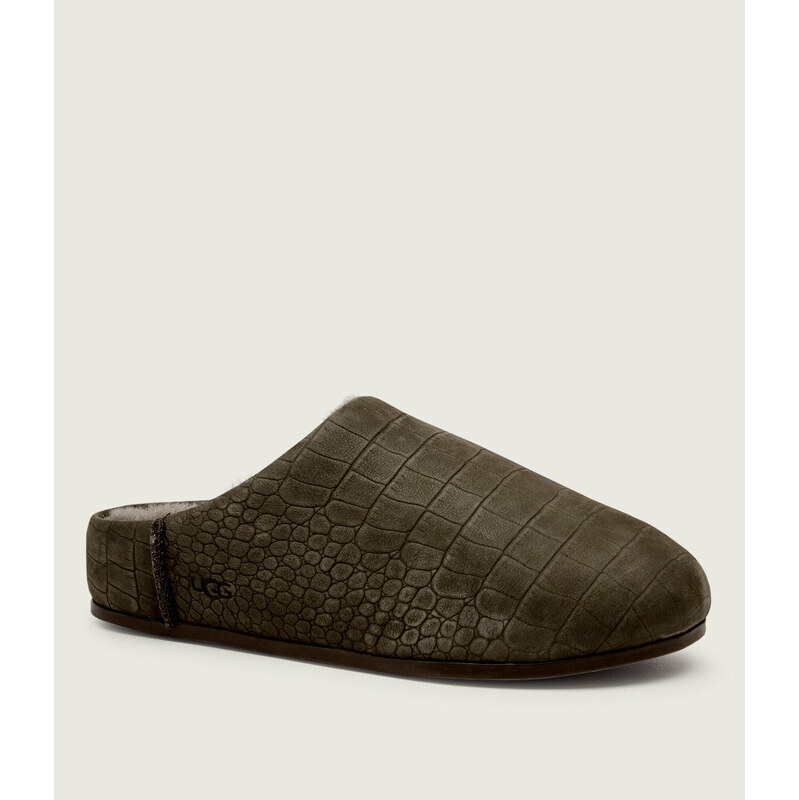 UGG Kožené pantofle typu mules ELEA EMBOSSED | s příměsí vlny