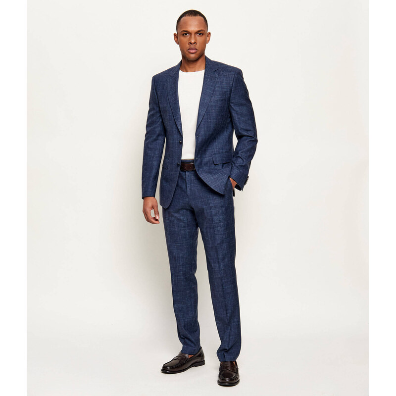 BOSS BLACK Vlněný oblek H-Huge-2Pcs-B1-253 |s příměsí hedvábí