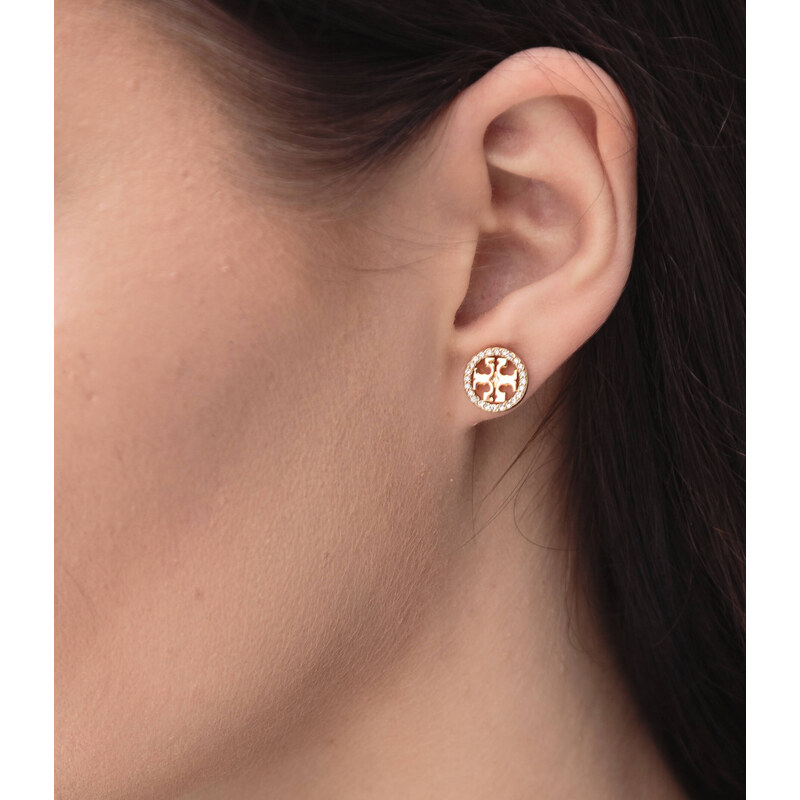 TORY BURCH Náušnice crystal logo 64418685