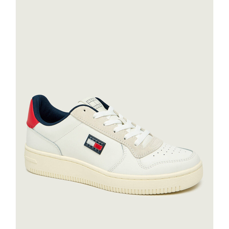 Tommy Jeans Kožené tenisky RETRO BASKET