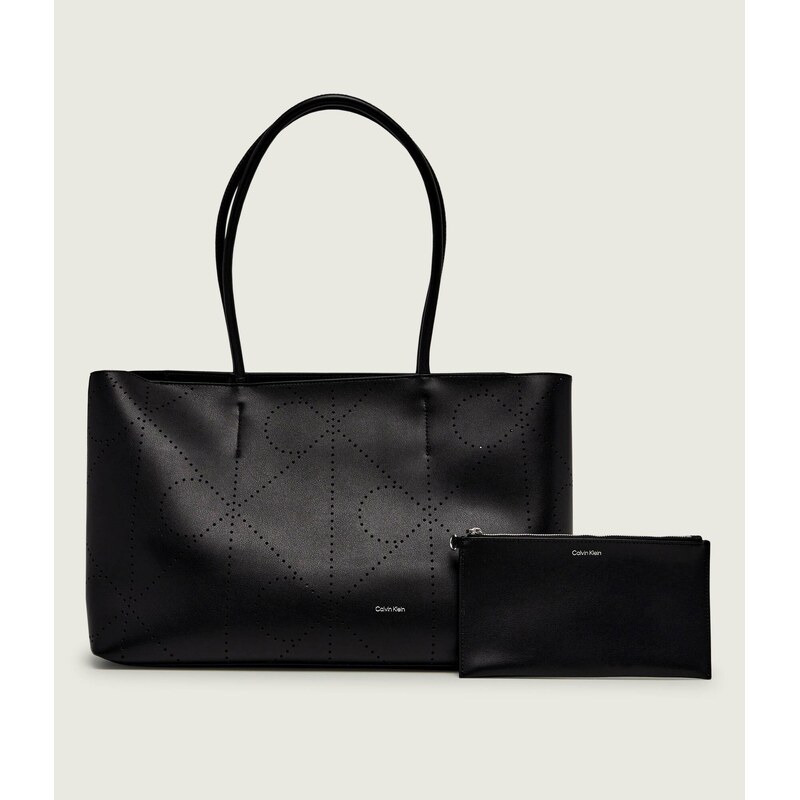 Calvin Klein Kožená kabelka shopper + váček