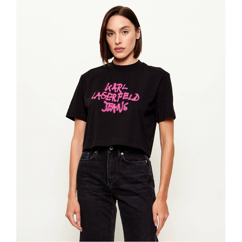 Karl Lagerfeld Jeans Tričko Graffiti | Cropped Fit