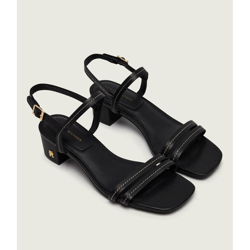 Tommy Hilfiger Kožené sandály na klínku