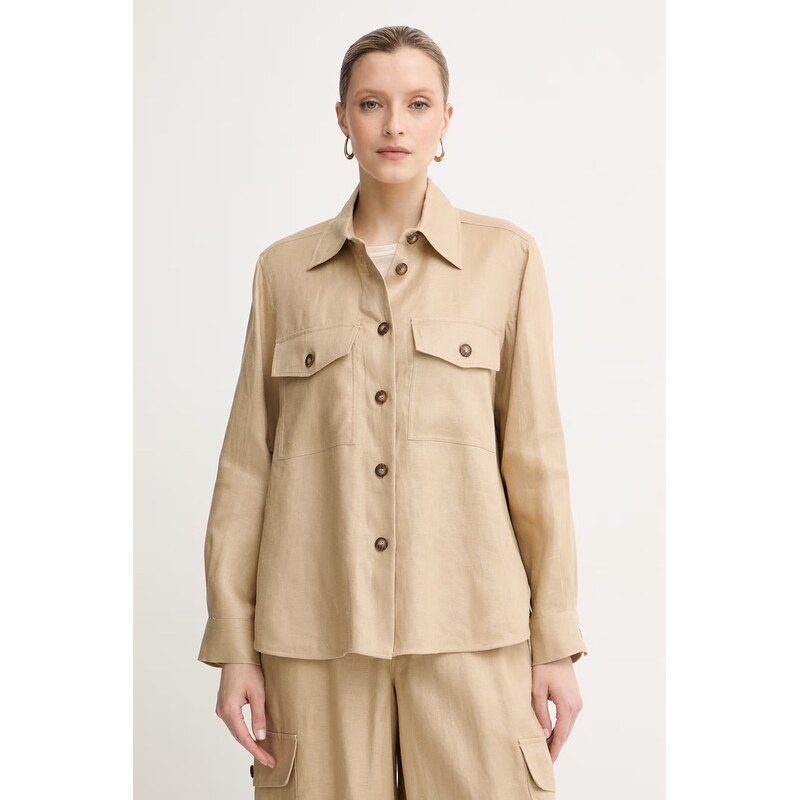 Weekend Max Mara košilová bunda dámská lněná 115645270
