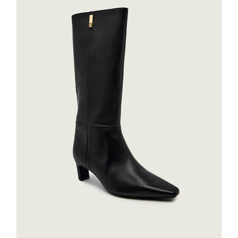 Tommy Hilfiger Kožené kozačky na vysokém podpatku KITTEN LONG BOOT 111258586