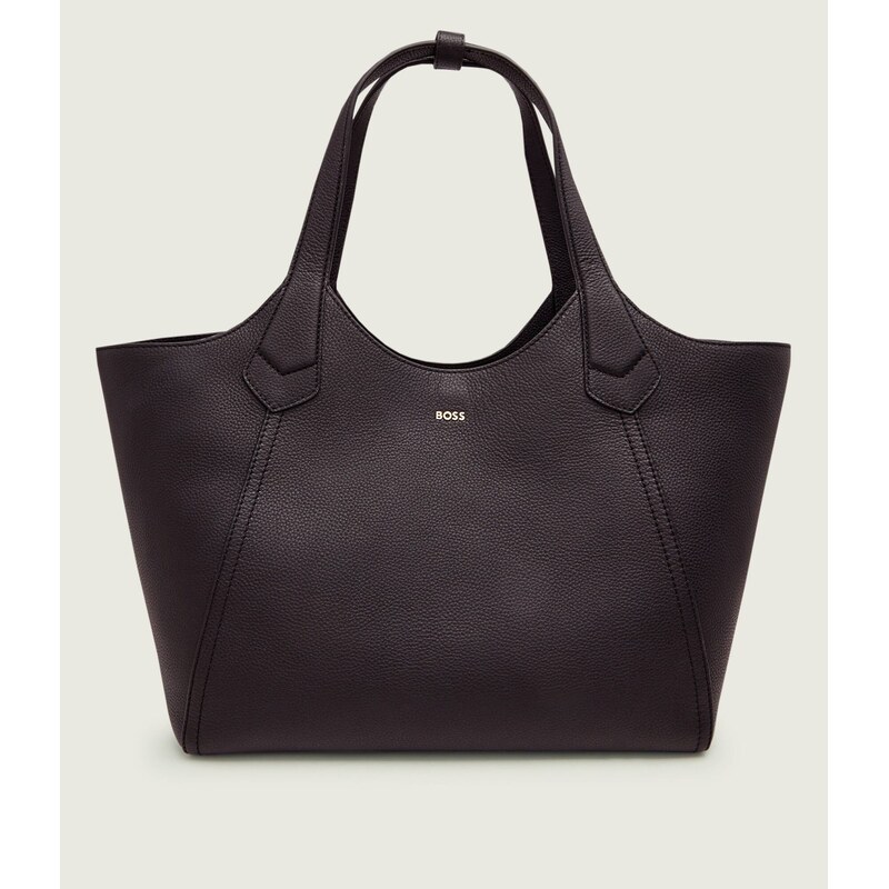 BOSS BLACK Kožená kabelka shopper Lenah