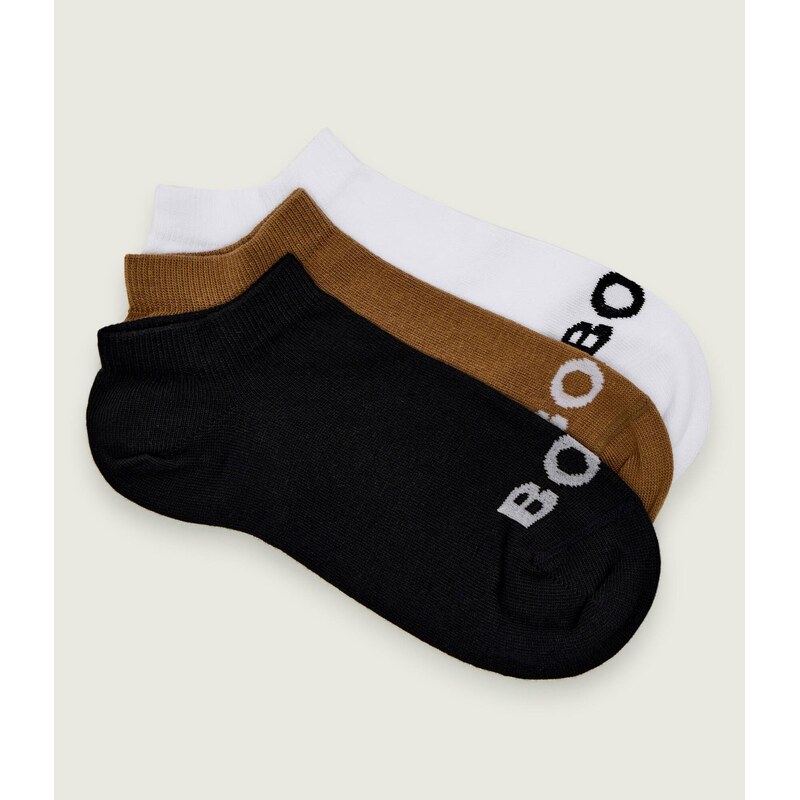 BOSS BLACK Ponožky/ťapky trojbalení as-logo-cc-w