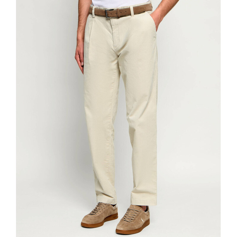 BOSS ORANGE Kalhoty chino Pleated_3 | Tapered fit | manšestr