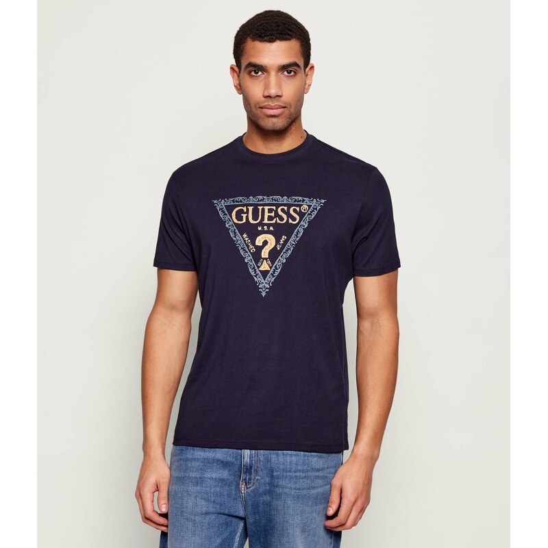 GUESS Tričko GOLDEN TRIANGLE | regular fit