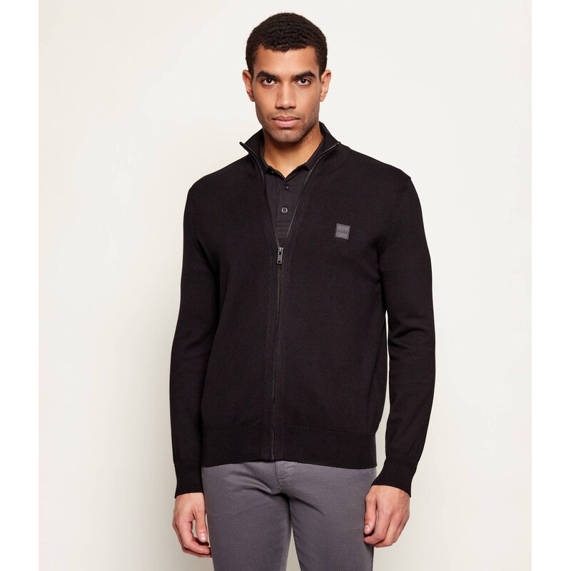 BOSS ORANGE Svetr Kanozip_S | regular fit | s příměsí kašmíru