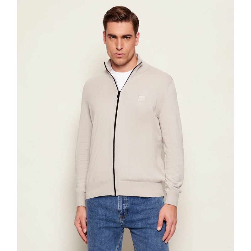 BOSS ORANGE Svetr Kanozip_S | regular fit | s příměsí kašmíru