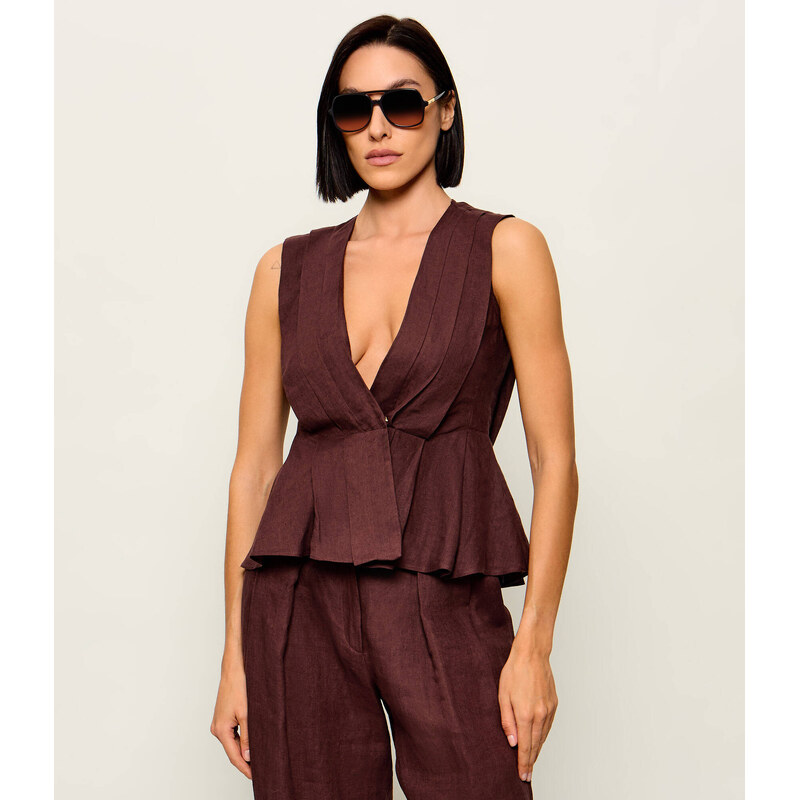 Marella Lněný top MLLVALLO | Slim Fit
