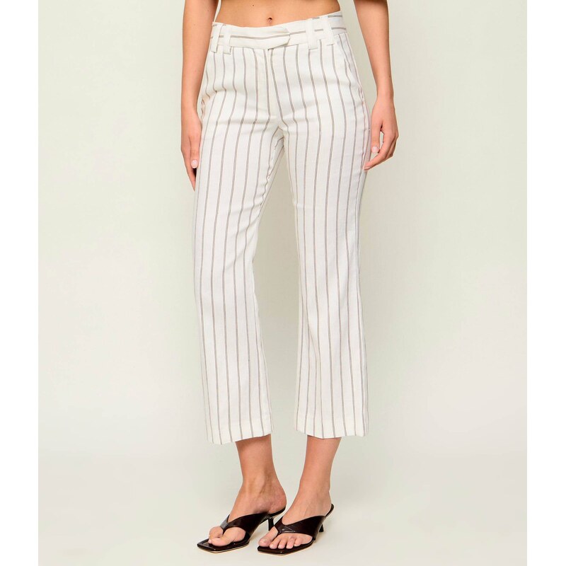Marella Lněné cigaretové kalhoty MLLFEBO | regular fit 115367903