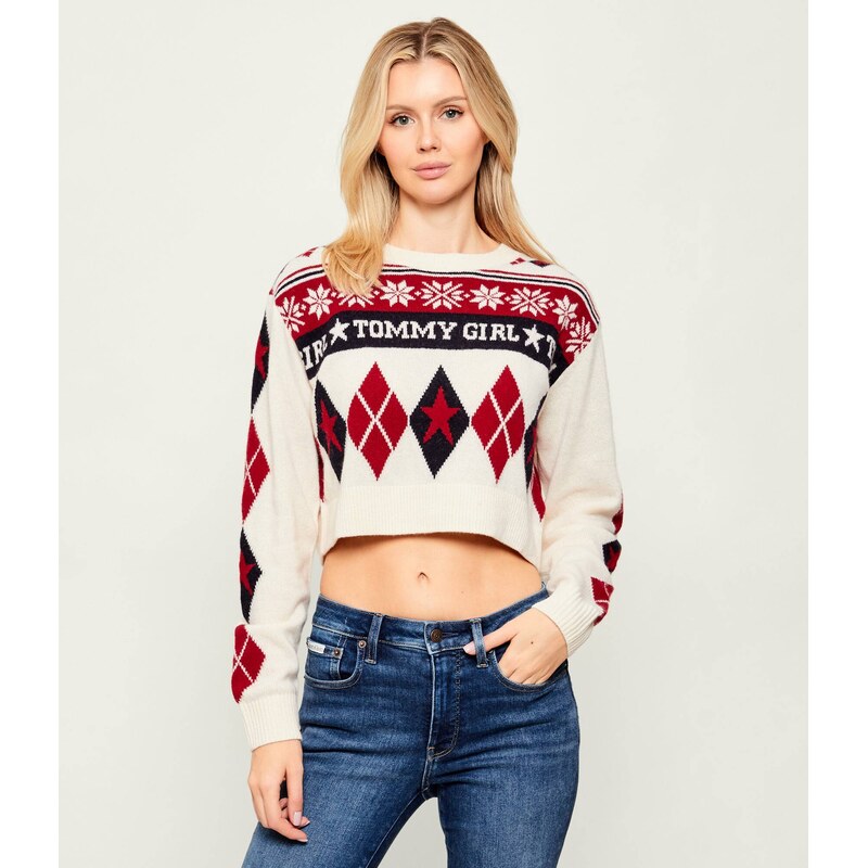 Tommy Hilfiger Vlněný svetr | Cropped Fit