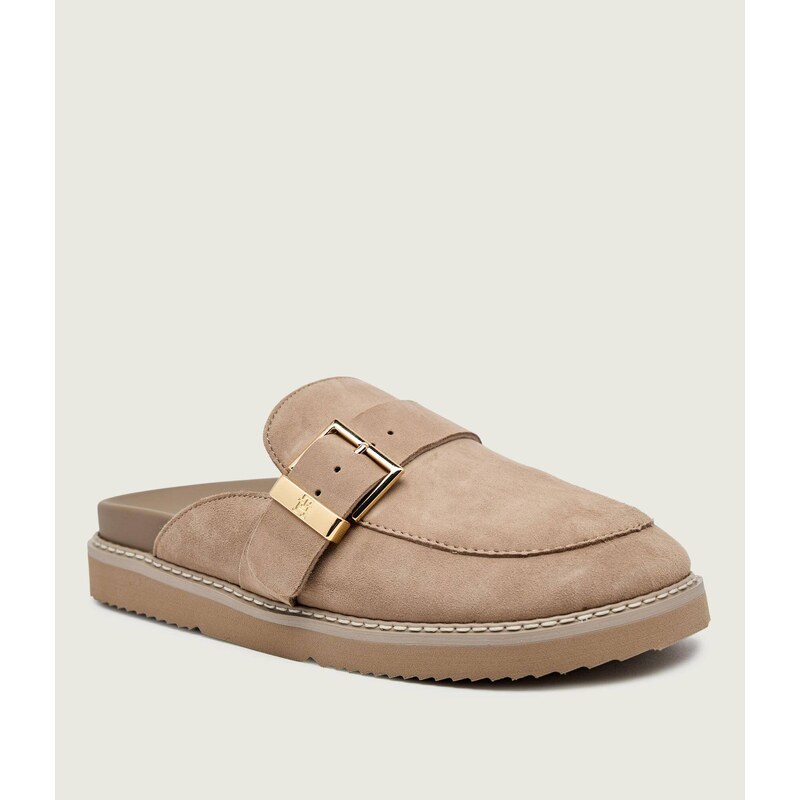 Tommy Hilfiger Ohřívá pantofle typu mules | semiš