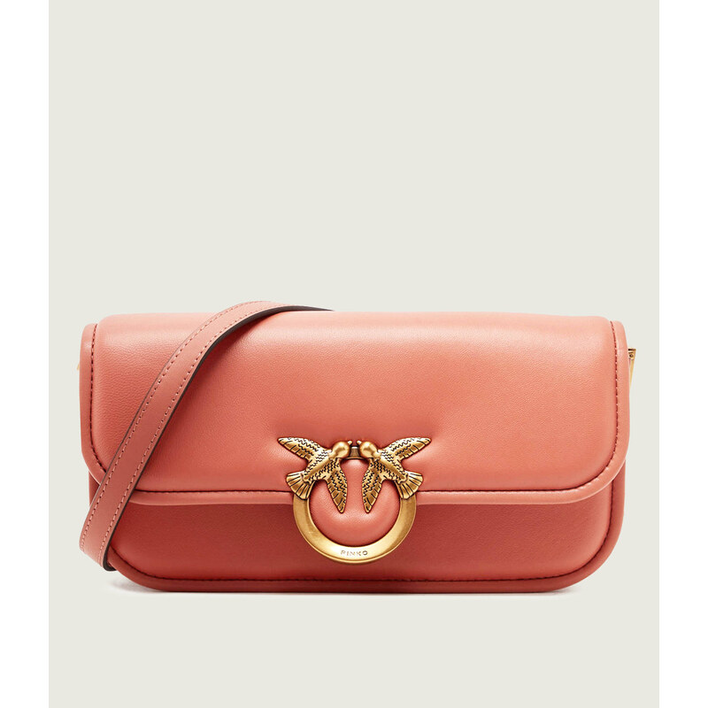 Pinko Kožená kabelka na rameno LOVE BOX