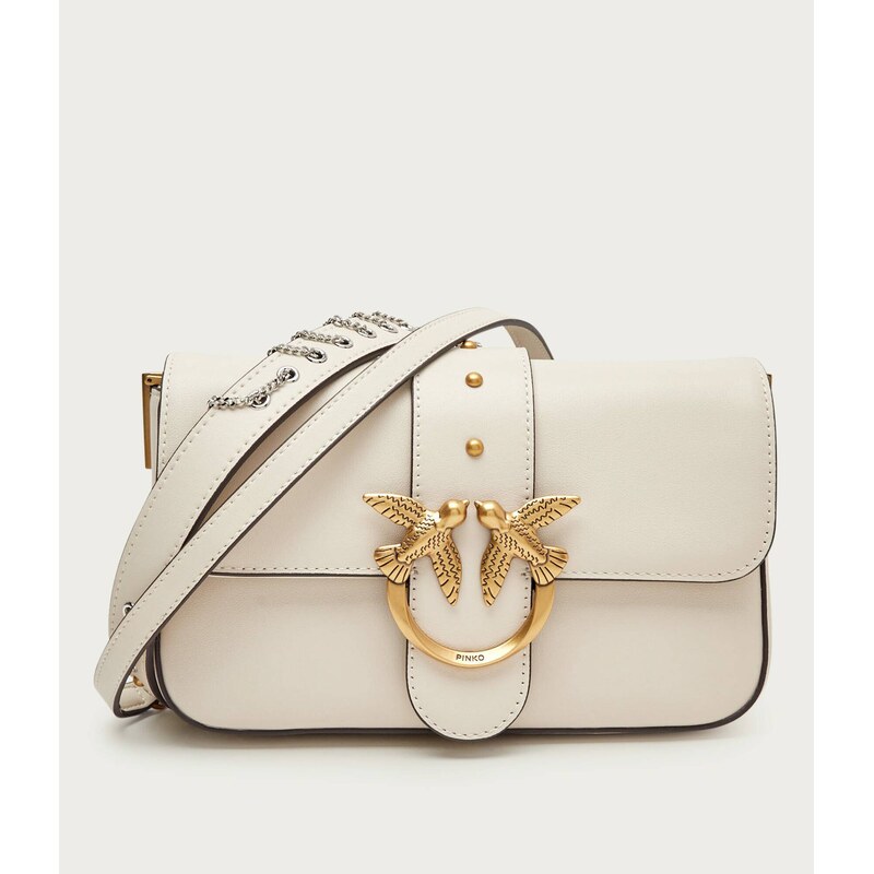 Pinko Kožená crossbody kabelka LOVE ONE MINI SLOUCHY