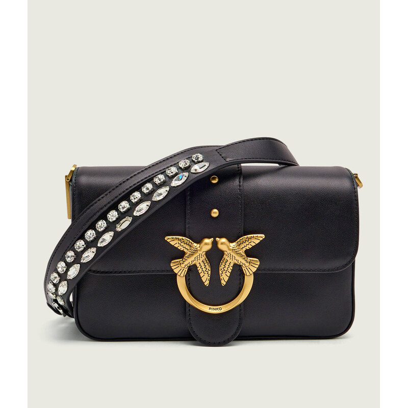 Pinko Kožená crossbody kabelka LOVE ONE MINI SLOUCHY