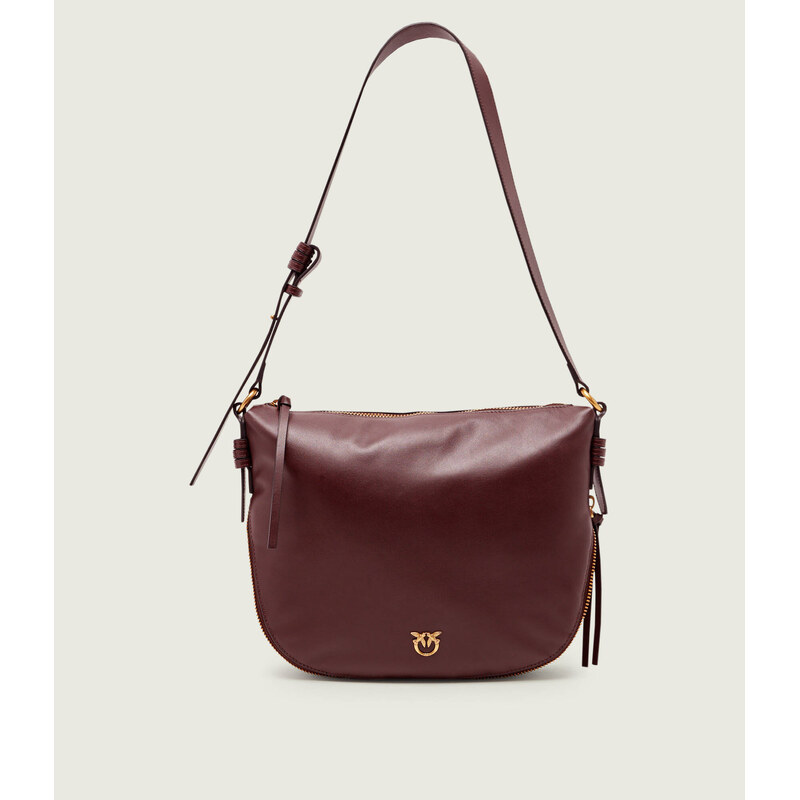 Pinko Kožená kabelka na rameno Zip Around Classic