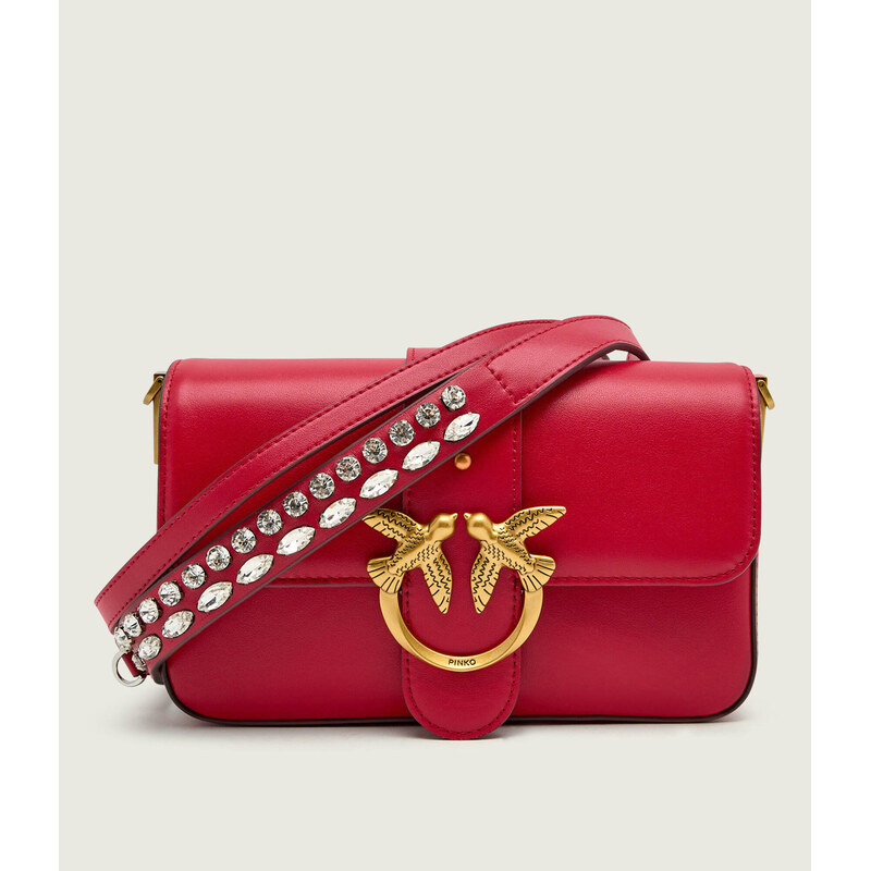 Pinko Kožená crossbody kabelka LOVE ONE MINI SLOUCHY