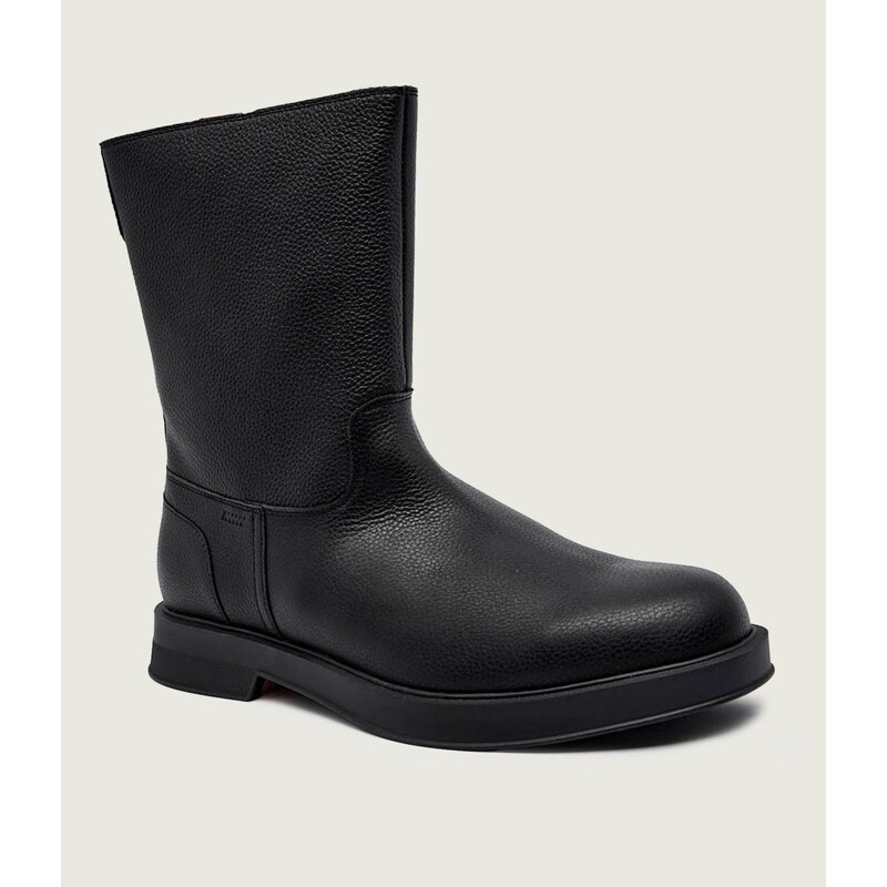 HUGO Kožené vysoké boty Lenner_boot_grlt