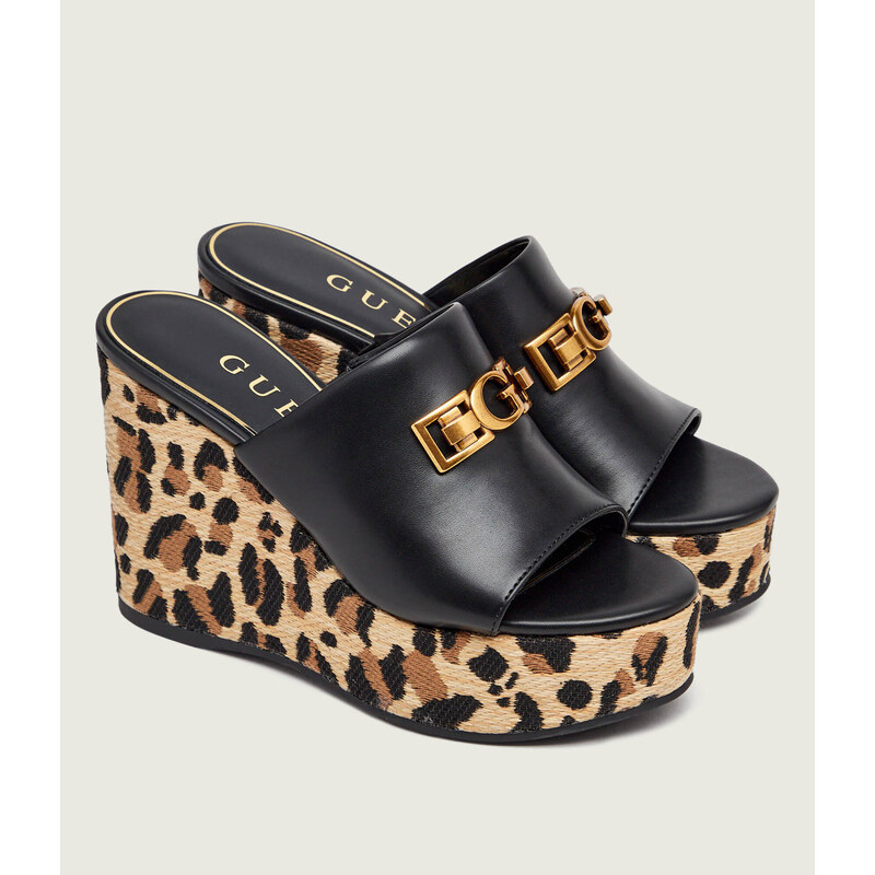 Guess Pantofle EVENZA3 s přídavkem kůže