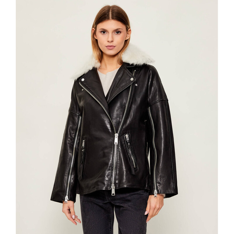 AllSaints Kožený křivák VENDRA | shearling 109459320