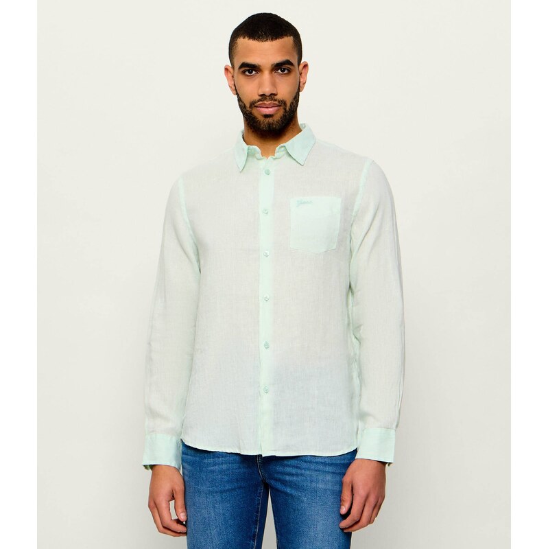 GUESS Lněná košile | regular fit