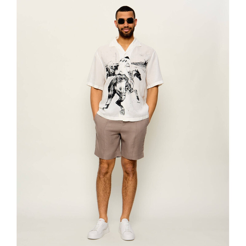 HUGO Lněná košile Espino | Oversize fit