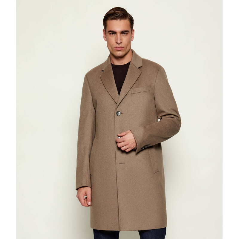 BOSS BLACK Vlněný kabát H-Hyde-254 | s příměsí kašmíru