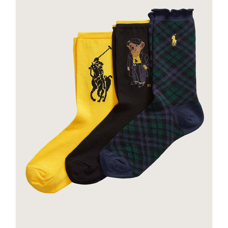 POLO RALPH LAUREN Ponožky 3-pack HOLD BR GTBX-CREW