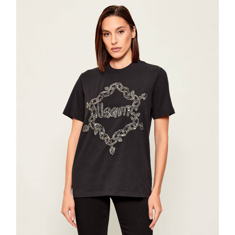 AllSaints Tričko Drip Embellished Boyfriend | Oversize fit 109145345
