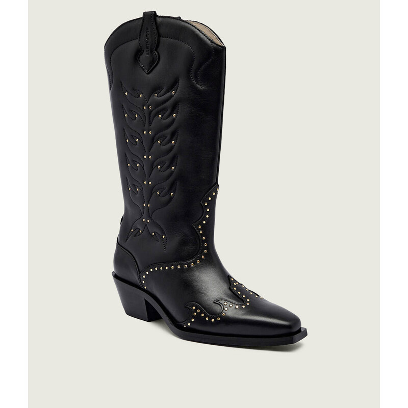 AllSaints Kožené kovbojské boty DOLLY 109123096