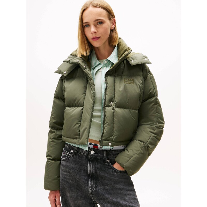 Tommy Jeans Péřová bunda ALASKA GRID | Cropped Fit