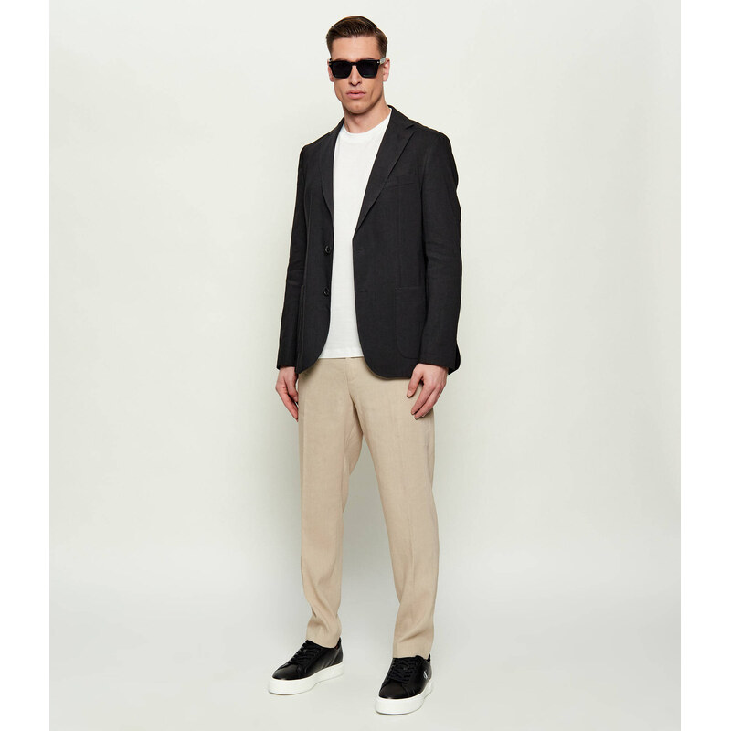 BOSS BLACK Lněná sako P-Hanry-WG-262 | Slim Fit