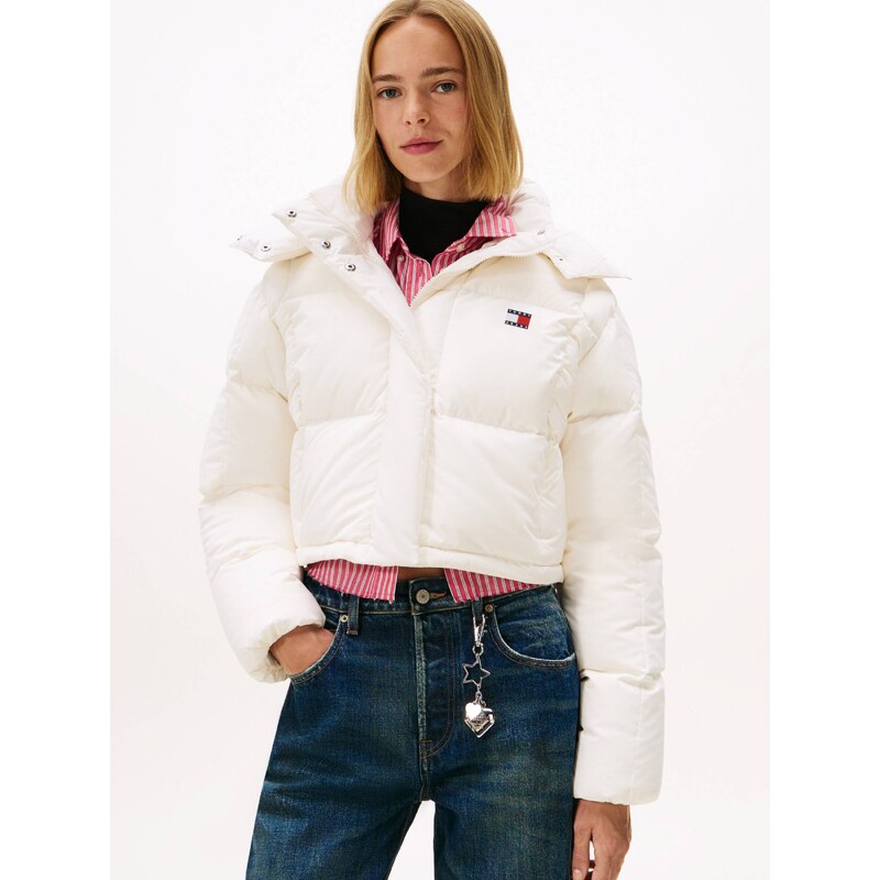 Tommy Jeans Péřová bunda ALASKA GRID | Cropped Fit