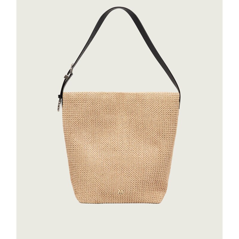 Pinko Kabelka shopper Bucket Big Trittico s přídavkem kůže