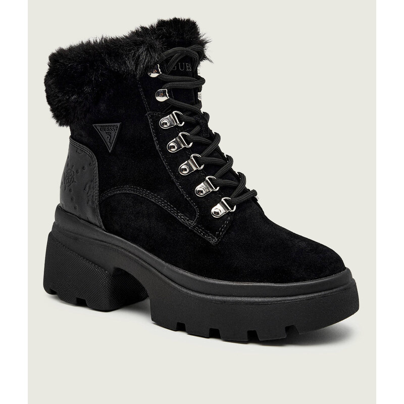 Guess Kotníkové boty na vysokém podpatku YARELI | shearling | semiš 108946389