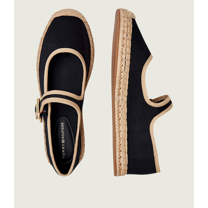 Tommy Hilfiger Espadrilky BUCKLE MARYJANE s přídavkem kůže