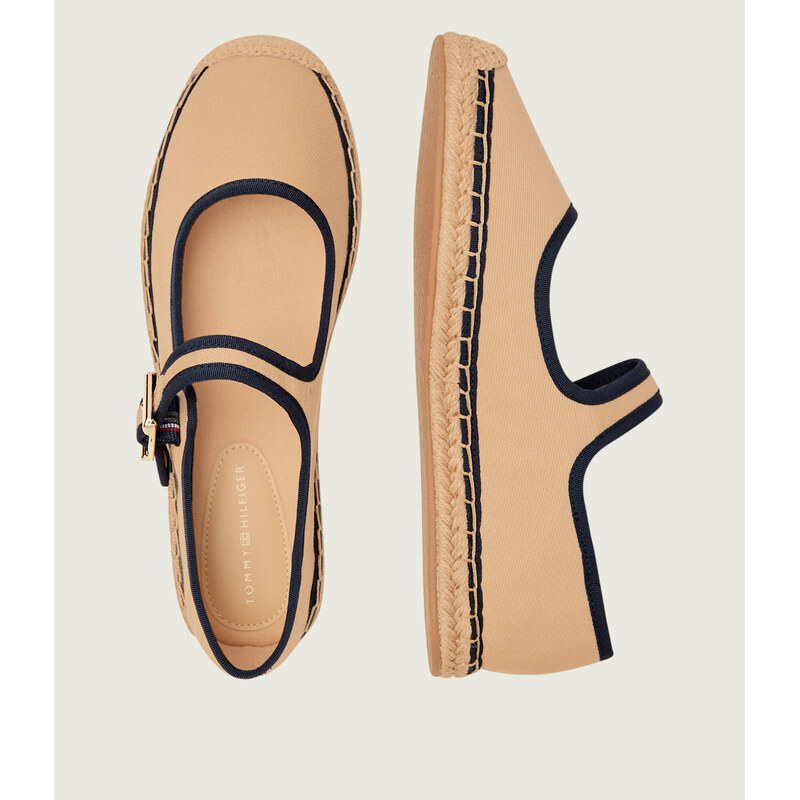 Tommy Hilfiger Espadrilky BUCKLE MARYJANE s přídavkem kůže