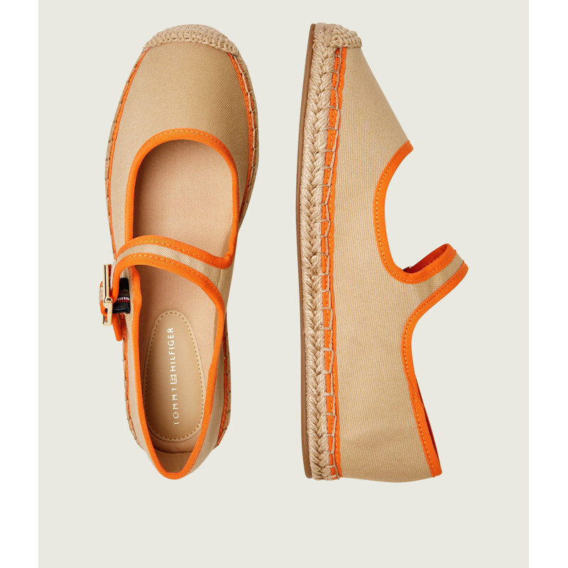 Tommy Hilfiger Espadrilky BUCKLE MARYJANE s přídavkem kůže