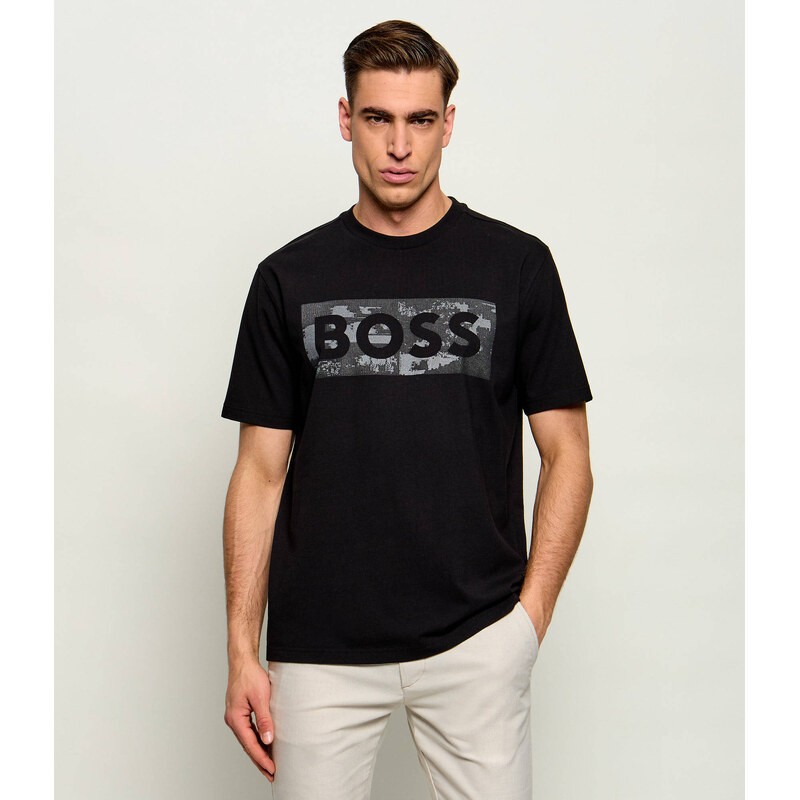 BOSS GREEN Tričko TS_Globe | regular fit | stretch