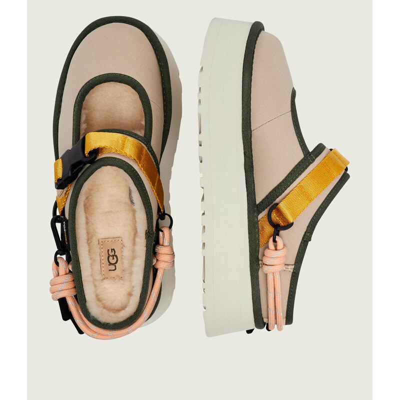 UGG Ohřívá pantofle typu mules BEA MARY JANE WILDWOOD | s příměsí vlny | CORDURA