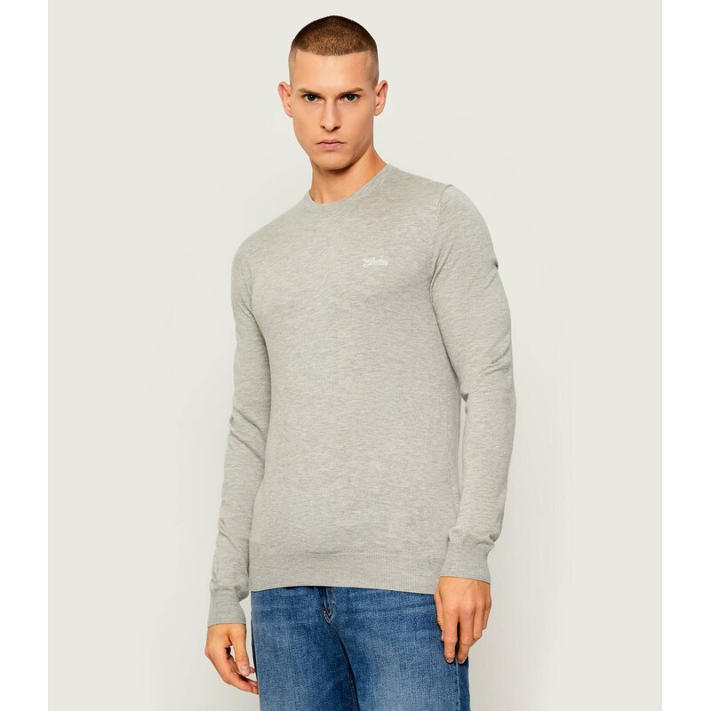GUESS Svetr DANIEL | Slim Fit |s příměsí hedvábí