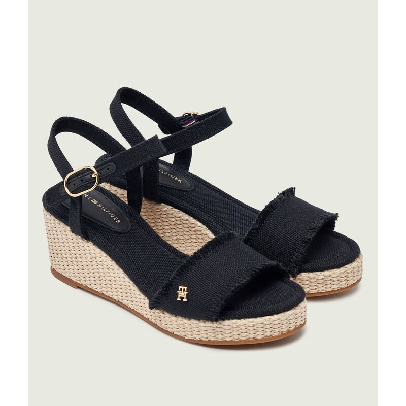 Tommy Hilfiger Boty na klínku s přídavkem kůže