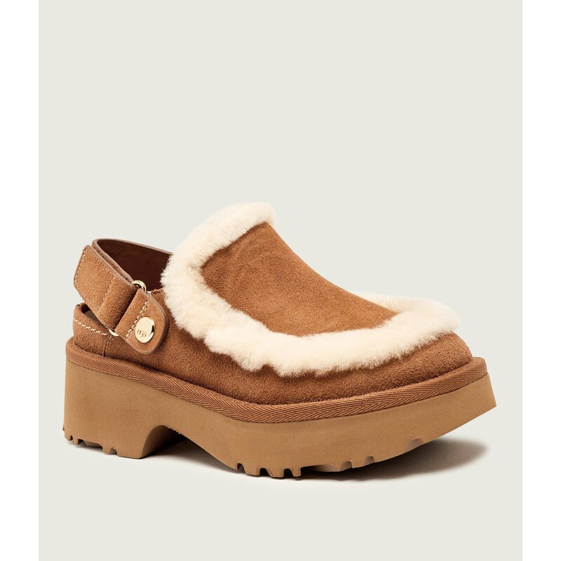 UGG Pantofle typu mules ESMEE CLOG |zamsz |shearling | s příměsí