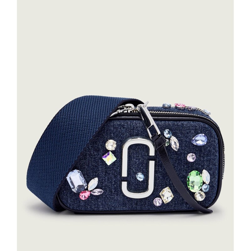 Marc Jacobs Džínová crossbody kabelka THE GEM DENIM SNAPSHOT 115624928