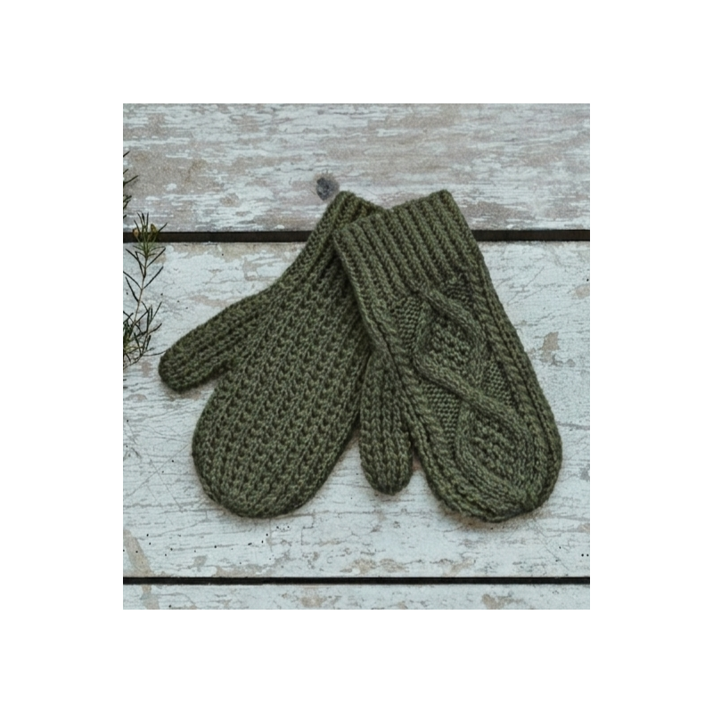 Vlnka Ručně pletené palčáky Merino zelená 115646865