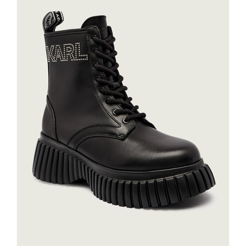 Karl Lagerfeld Kožené kotníkové boty KREEPER WEDGE