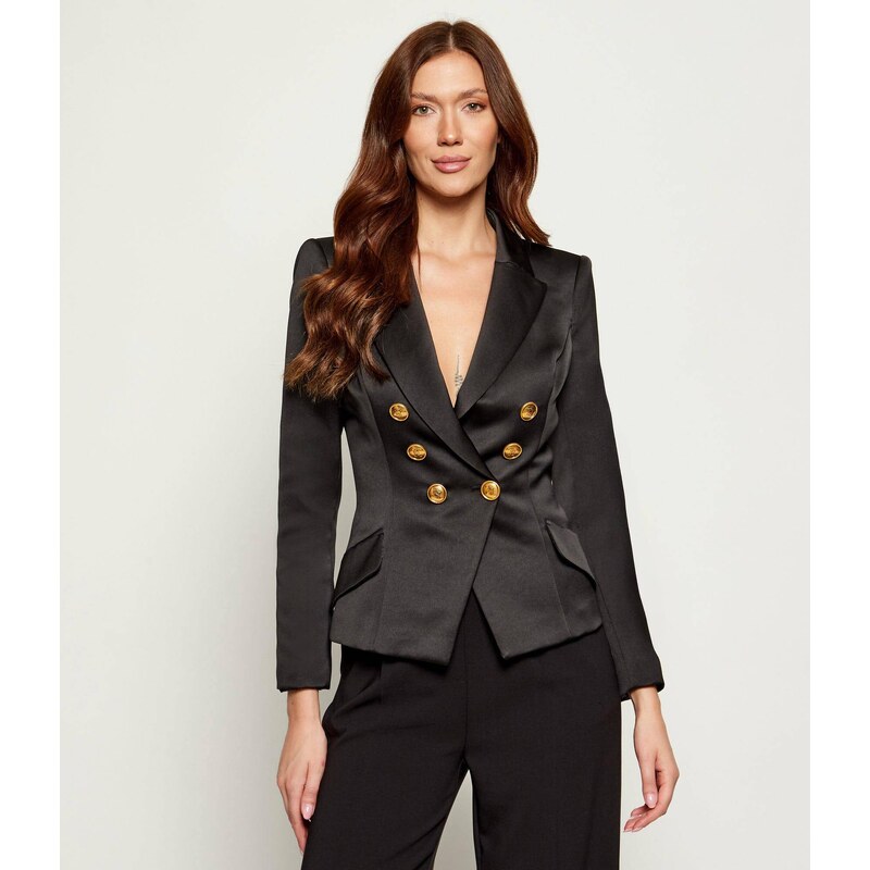 Elisabetta Franchi Saténový blejzr | Slim Fit